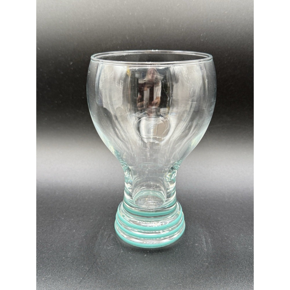 Vintage Fiesta By Homer Laughlin Glass Goblet Light Teal Green 16 Oz EUC